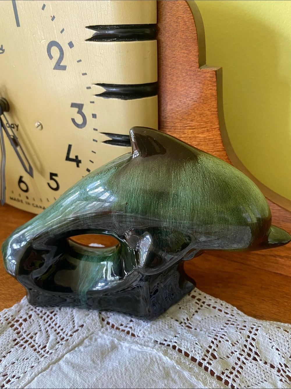Vintage Blue Mountain Pottery BMP Jumping Dolphin Wave Figurine Made in Canada - Picture 3 of 7